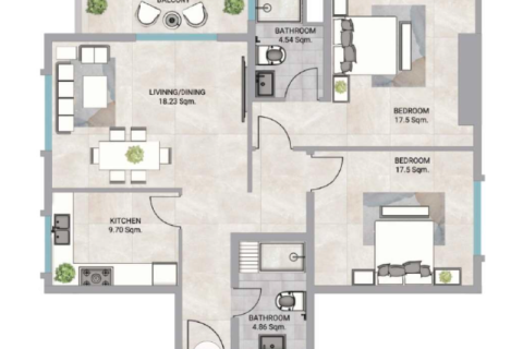 Apartman u Ajman, UAE 1 spavaća soba, 102 m2 Br. 689969 - fotografija 3