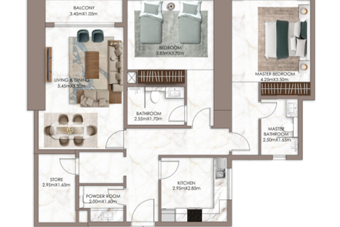 Lakás itt: Ajman, EAE, 2 hálószoba, 131 m², azonosító: 689970 - fénykép 5