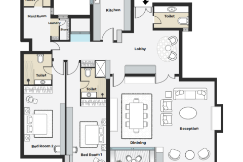 Müüa korter asukohaga Sharjah, AÜE: 1 toaline, 49 m² Nr 689971 - pilt 7