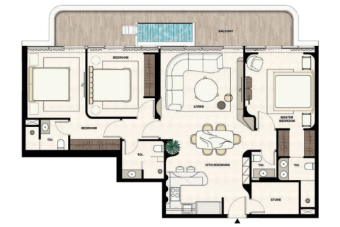 Apartament de vânzare în Dubai, EAU 1 dormitor, 83 mp.  №690061 - poză 7