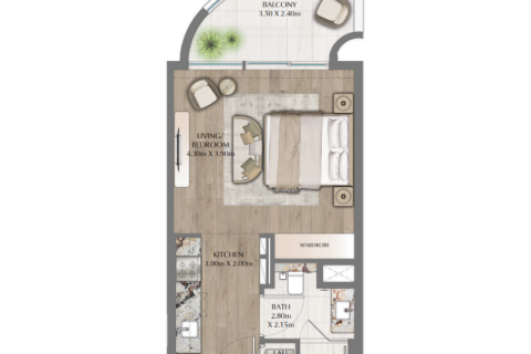 Apartment til salg i Downtown Dubai (Downtown Burj Dubai), Dubai, UAE 1 værelse, 44 kvm № 690065 - foto 7