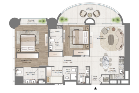 Apartment til salg i Downtown Dubai (Downtown Burj Dubai), Dubai, UAE 1 værelse, 44 kvm № 690065 - foto 9