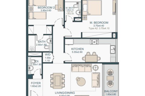 Apartament në Dubai Silicon Oasis, Emiratet e Bashkuara Arabe 1 dhomë, 41 m2. № 732503 - Foto 7