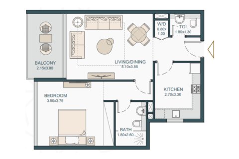 Apartament në Dubai Silicon Oasis, Emiratet e Bashkuara Arabe 1 dhomë, 41 m2. № 732503 - Foto 8