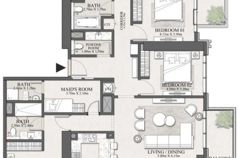 Apartament de vânzare în Dubai Harbour, Dubai, EAU 1 dormitor, 73 mp.  №704922 - poză 9