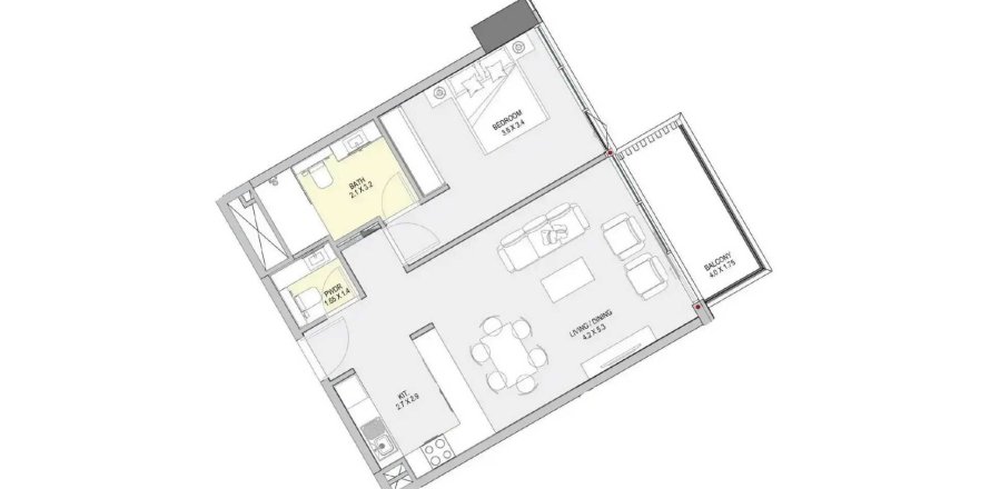 Nadd Al Sheba, Dubai, UAE의 아파트 침실 1개, 70.05제곱미터 번호 715014