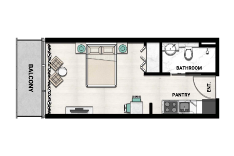 Majan, Dubai, BAE’de satılık daire 1 oda, 36 m² No 732656 - fotoğraf 2