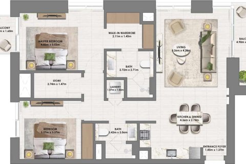 Dzīvoklis Dubai Hills Estatejā, AAE 1 istaba, 63 m2 Nr. 704681 - attēls 11