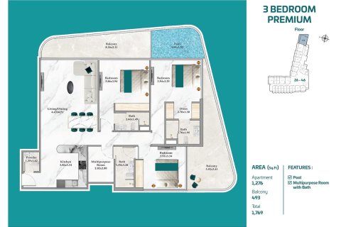 Huoneisto Maritime City, Dubai, Arabiemiraatit 1 huone, 38 m2 № 704423 - kuva 17