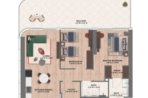 Apartament në Motor City, Dubai, Emiratet e Bashkuara Arabe 1 dhomë, 39 m2. № 728475 - Foto 11