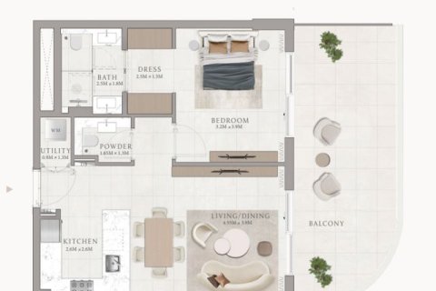 Apartament në wasl gate, Dubai, Emiratet e Bashkuara Arabe 1 dhomë gjumi, 83 m2. № 728472 - Foto 28