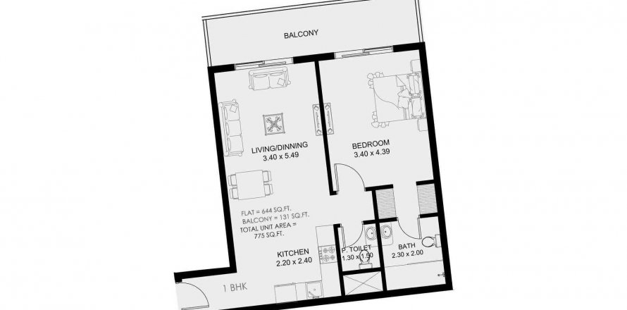 Dzīvoklis Dubai South Dubai South (Dubai World Central)jā, AAE 1 istaba, 72 m2 Nr. 564909