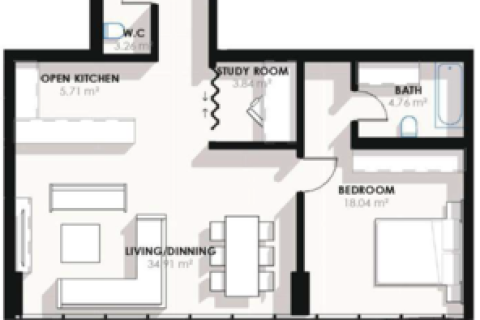 Meydan, Dubai, BAE’de satılık daire 1 yatak odası, 84 m&sup2; No 704343 - fotoğraf 11