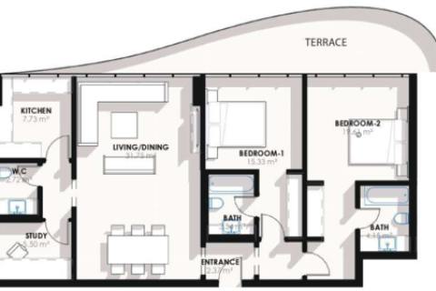 Meydan, Dubai, BAE’de satılık daire 1 yatak odası, 84 m&sup2; No 704343 - fotoğraf 12