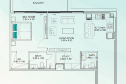 Byt v Dubai, SAE 1 ložnice, 74 m² Č.: 704356 - fotografie 14