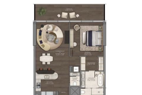 Apartament në Saadiyat Island, Abu Dhabi, Emiratet e Bashkuara Arabe 1 dhomë gjumi № 704518 - Foto 12