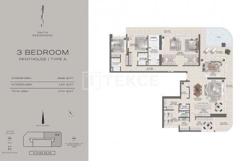 Apartment sa Business Bay, Dubai, UAE 2 silid-tulugan, 110 sq.m. № 616157 - larawan 21