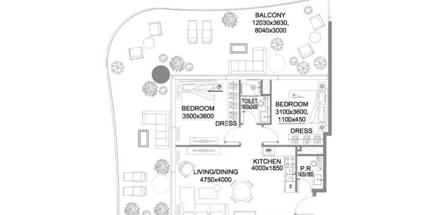 Квартира в The WOW Tower в Dubai Land, Дубай, ОАЕ 3 кімнати, 134.55м2 № 705487