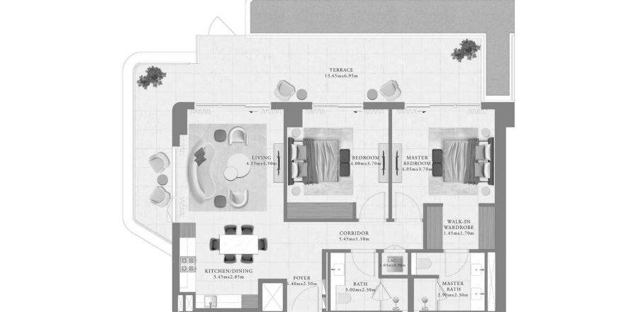Apartament në Sera 1 në Mina Rashid, Dubai, Emiratet e Bashkuara Arabe 2 dhoma gjumi, 143 m2. № 694413