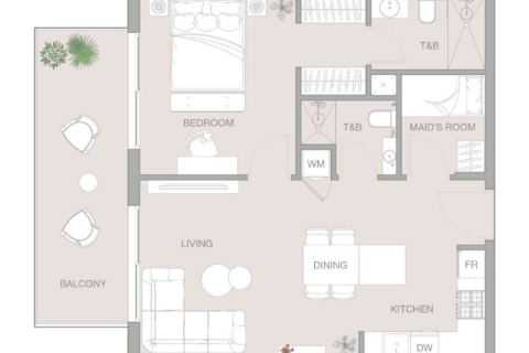 Apartament na sprzedaż w Jumeirah Village Triangle, Dubai, ZEA 1 pokój, 41 mkw., nr 732355 - zdjęcie 6
