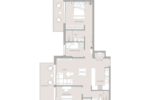 Apartament na sprzedaż w Jumeirah Village Triangle, Dubai, ZEA 1 pokój, 41 mkw., nr 732355 - zdjęcie 8