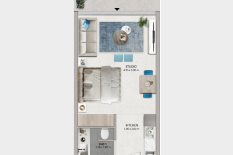 Apartman na Yas Island, Abu Dhabi, UAE 1 soba, 119 m2 Br. 690262 - fotografija 3
