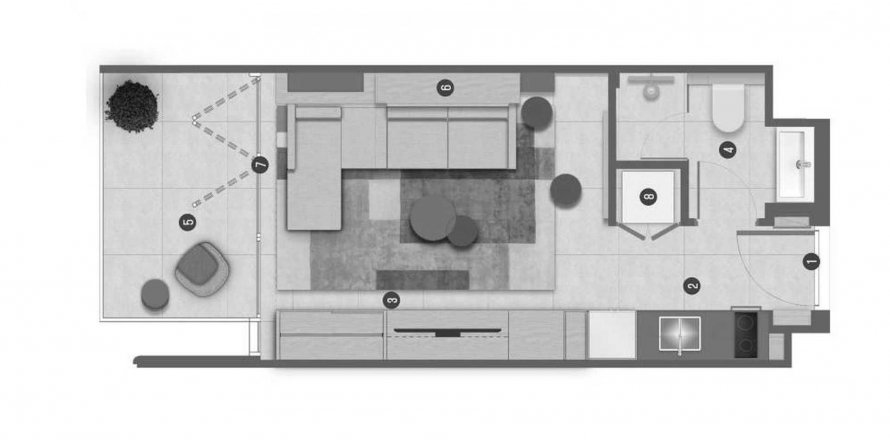 Floor plan «Studio», in Rove Home Marasi Drive