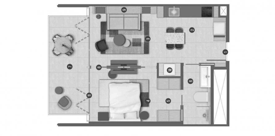 Lägenhet ROVE HOME i Business Bay, Dubai, UAE 1 sovrum, 57.51 kvm Nr. 574688