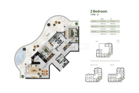 Apartmen di Al Marjan Island, Ras Al Khaimah, UAE 2 bilik tidur, 103 meter persegi № 693306 - foto 16