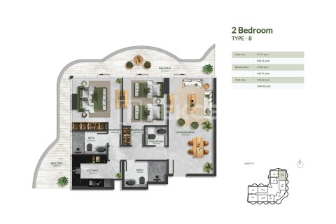 Apartmen di Al Marjan Island, Ras Al Khaimah, UAE 2 bilik tidur, 103 meter persegi № 693306 - foto 17