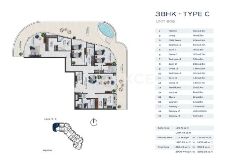 Apartman u Al Marjan Island, Ras Al Khaimah, UAE 4 spavaćih soba, 472 m2 Br. 693312 - fotografija 25