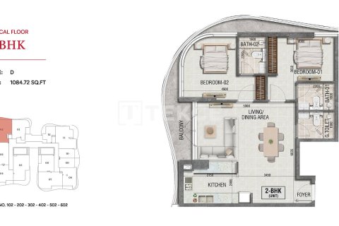 Διαμέρισμα σε Dubai, ΗΑΕ 1 υπνοδωμάτιο, 70 τ.μ. Αρ. 740695 - φωτογραφία 21