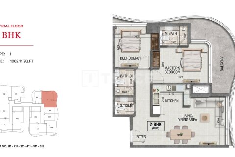 Διαμέρισμα σε Dubai, ΗΑΕ 1 υπνοδωμάτιο, 70 τ.μ. Αρ. 740695 - φωτογραφία 19
