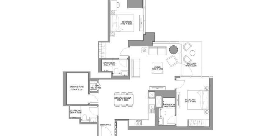 Wohnung in Nadd Al Sheba, Dubai, VAE: 2 Schlafzimmer, 161 m2 Nr. 536497