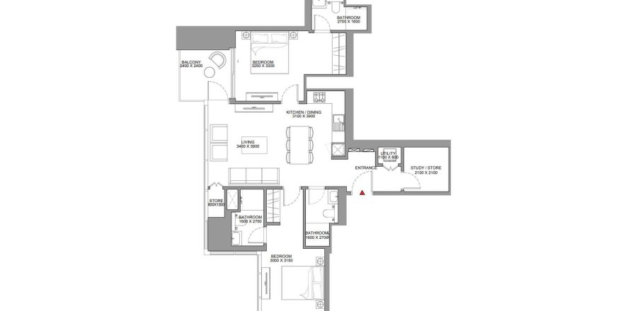 Apartemen di Skyscape Altius di Nadd Al Sheba, Dubai, UEA 2 kamar tidur, 139 m2 nomor 536498