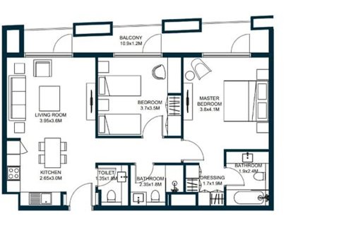 Dzīvoklis Aljada, Sharjahjā, AAE 2 istabas, 95.04 m2 Nr. 748727 - attēls 21