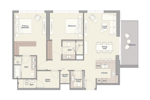 Apartman u gradu Business Bay, Dubai, UAE 1 soba, 51 m2 Br. 689790 - Slika 6