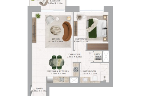 Apartmen di Dubai Creek Harbour (The Lagoons), Dubai, UAE 1 bilik tidur, 71 meter persegi № 704551 - foto 11