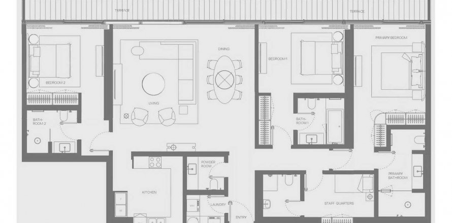 Leilighet i Jumeirah, Dubai, Emiratene 3 soverom, 205.04 kvm nr. 481009
