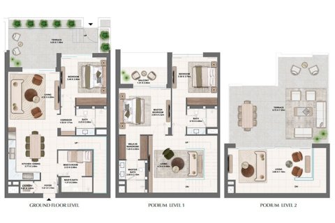 Huoneisto Silva by Emaar Dubai Creek Harbour (The Lagoons), Arabiemiraatit 1 makuuhuone, 69 m2 № 704838 - kuva 11