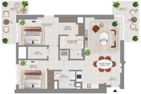 Apartament na sprzedaż w Dubai, ZEA 1 sypialnia, 77 mkw., nr 704842 - zdjęcie 20