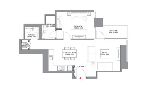 Apartmán v SKYSCAPE AVENUE v Nadd Al Sheba, Dubai, SAE 1 spálňa, 69 m2 č. 704964 - Fotografia 10