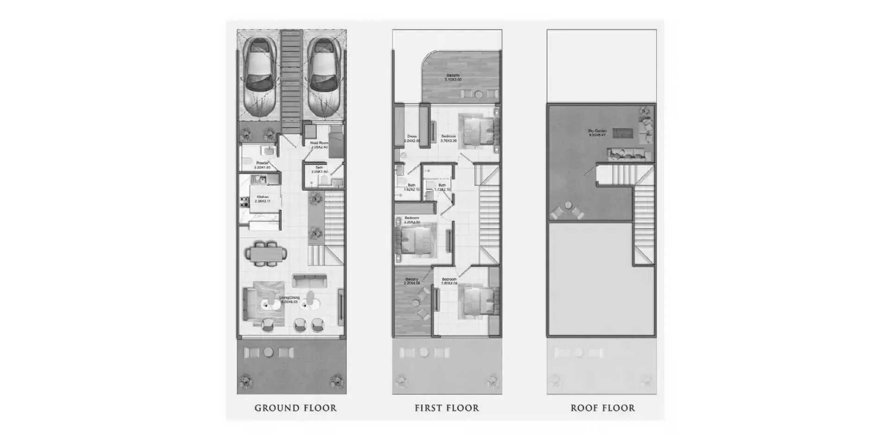 Townhouse di Greenz di Academic City, Dubai, UEA 3 kamar tidur, 222.97 m2 nomor 707274