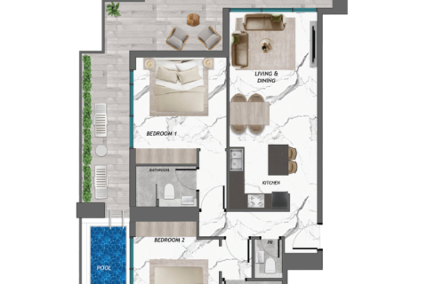 Jumeirah Village Circle, Dubai, संयुक्त अरब अमीरात में अपार्टमेंट, 1 कमरा, 37 वर्ग मीटर, संख्या 732804 - फ़ोटो 15