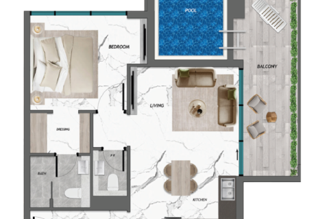 Jumeirah Village Circle, Dubai, संयुक्त अरब अमीरात में अपार्टमेंट, 1 कमरा, 37 वर्ग मीटर, संख्या 732804 - फ़ोटो 14