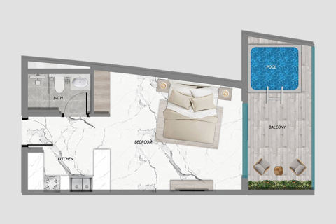 Dzīvoklis Majan, Dubaijā, AAE 1 istaba, 36 m2 Nr. 732807 - attēls 4