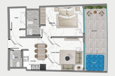 Dzīvoklis Majan, Dubaijā, AAE 1 istaba, 36 m2 Nr. 732807 - attēls 9