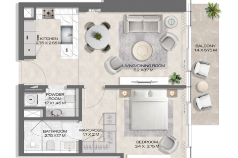 Byt v Business Bay, Dubai, SAE 1 ložnice, 71 m² Č.: 690002 - fotografie 4