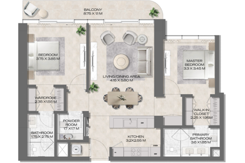 Byt v Business Bay, Dubai, SAE 1 ložnice, 71 m² Č.: 690002 - fotografie 5