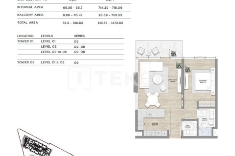 Ras Al Khaimah, UAE의 판매용 아파트 침실 2개, 113제곱미터 번호 722684 - 사진 14